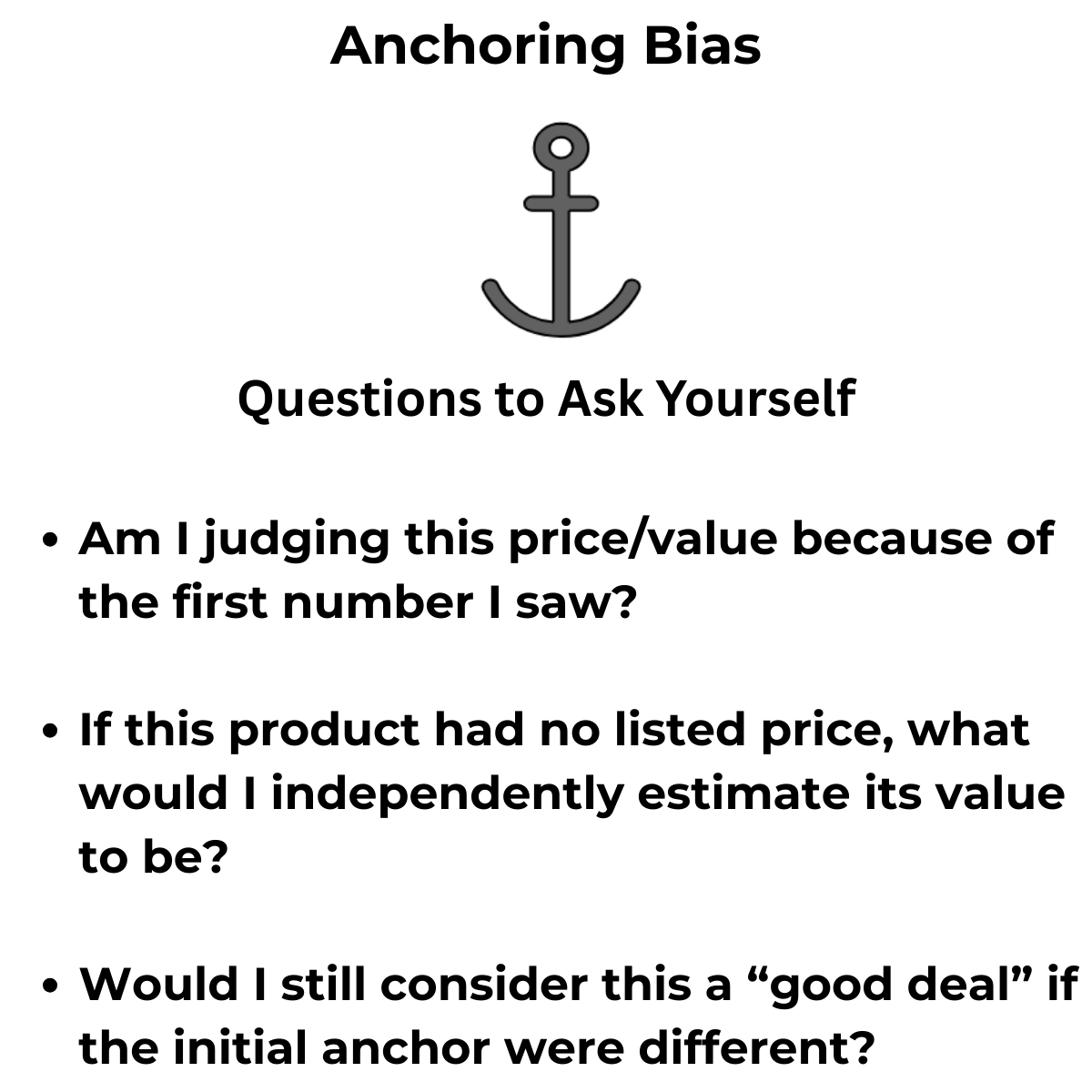 Anchoring bias questions